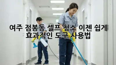 여주 점봉동 셀프 청소, 이젠 쉽게! 효과적인 도구 사용법